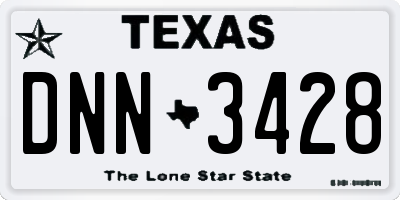 TX license plate DNN3428