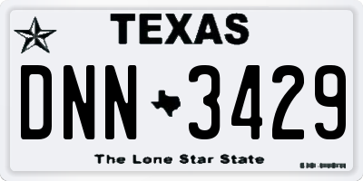TX license plate DNN3429