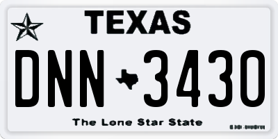 TX license plate DNN3430
