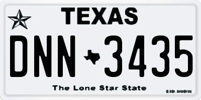 TX license plate DNN3435