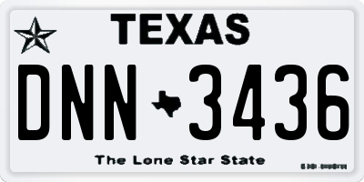 TX license plate DNN3436