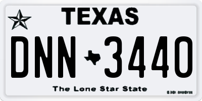 TX license plate DNN3440
