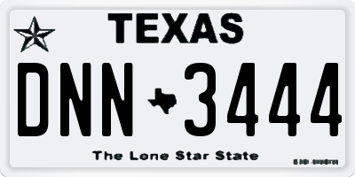 TX license plate DNN3444