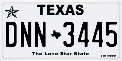 TX license plate DNN3445