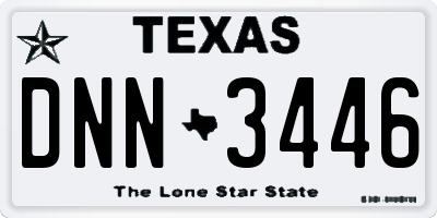 TX license plate DNN3446