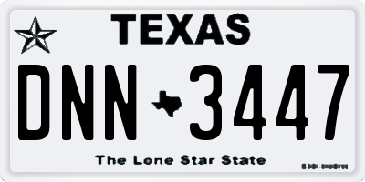 TX license plate DNN3447