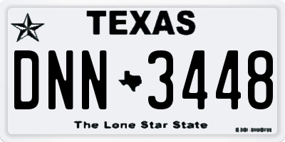 TX license plate DNN3448