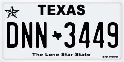 TX license plate DNN3449