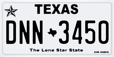 TX license plate DNN3450