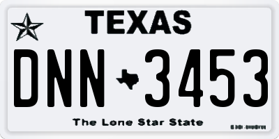 TX license plate DNN3453