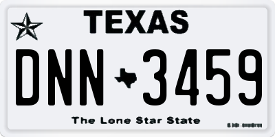 TX license plate DNN3459