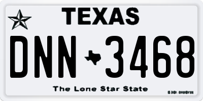 TX license plate DNN3468