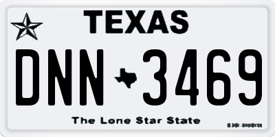 TX license plate DNN3469