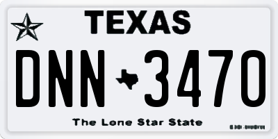TX license plate DNN3470