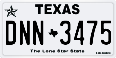 TX license plate DNN3475