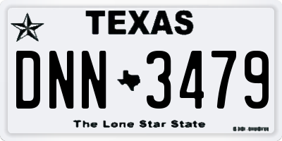 TX license plate DNN3479