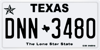 TX license plate DNN3480