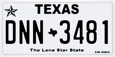 TX license plate DNN3481