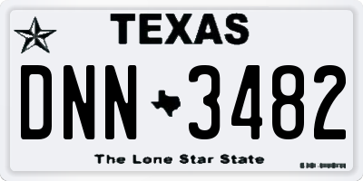 TX license plate DNN3482