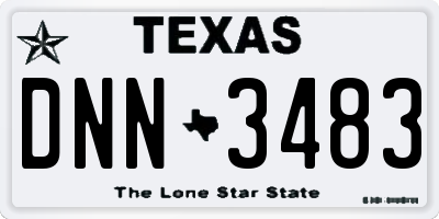 TX license plate DNN3483