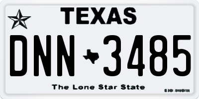 TX license plate DNN3485