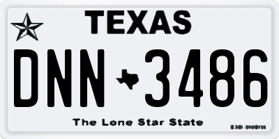 TX license plate DNN3486