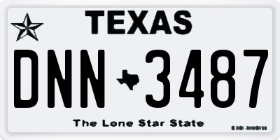 TX license plate DNN3487