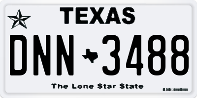 TX license plate DNN3488