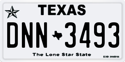 TX license plate DNN3493