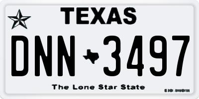 TX license plate DNN3497