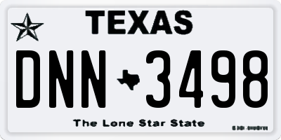 TX license plate DNN3498