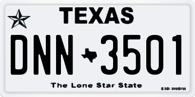TX license plate DNN3501
