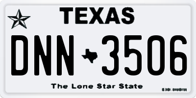 TX license plate DNN3506