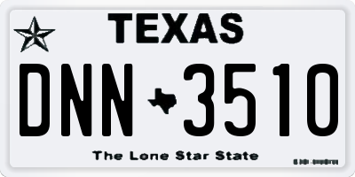 TX license plate DNN3510