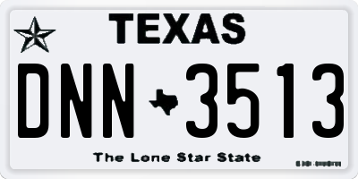 TX license plate DNN3513