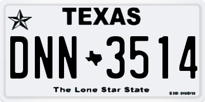 TX license plate DNN3514