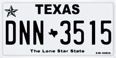 TX license plate DNN3515