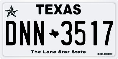 TX license plate DNN3517