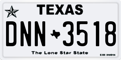 TX license plate DNN3518