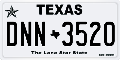 TX license plate DNN3520