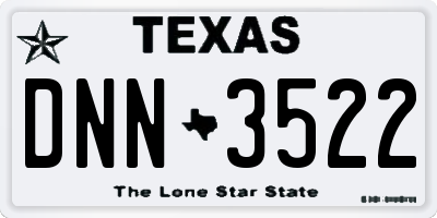 TX license plate DNN3522