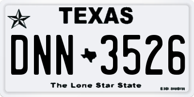 TX license plate DNN3526
