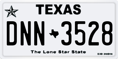 TX license plate DNN3528