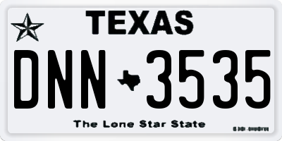 TX license plate DNN3535