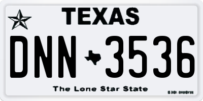 TX license plate DNN3536