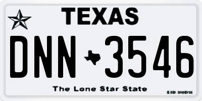 TX license plate DNN3546