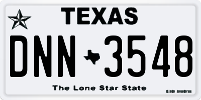 TX license plate DNN3548