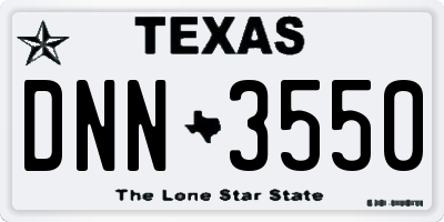 TX license plate DNN3550