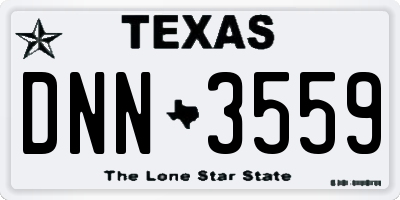 TX license plate DNN3559