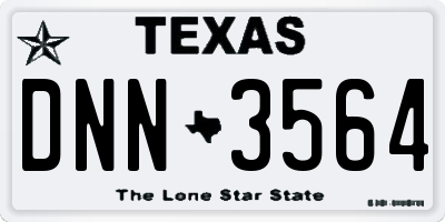 TX license plate DNN3564